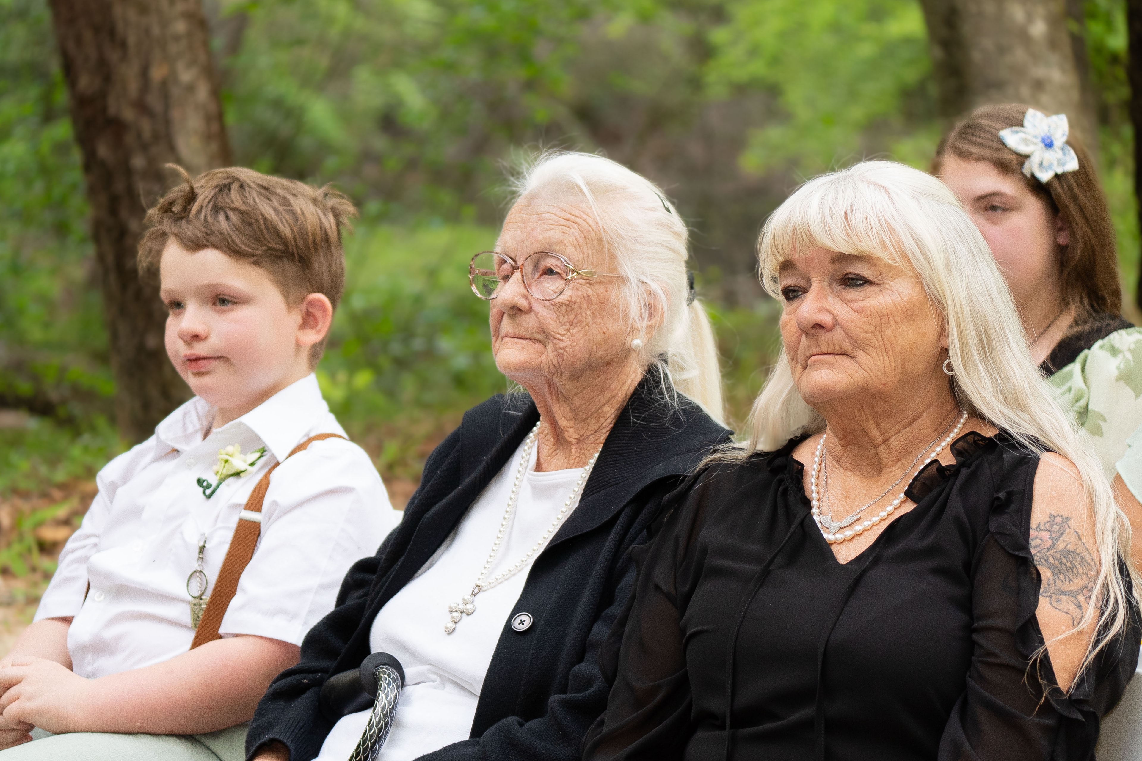 Family watching the ceremony